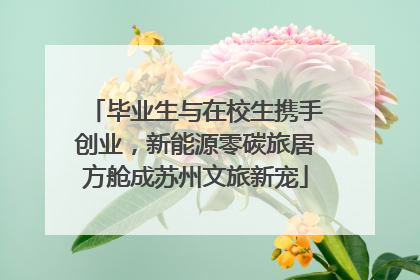 毕业生与在校生携手创业，新能源零碳旅居方舱成苏州文旅新宠