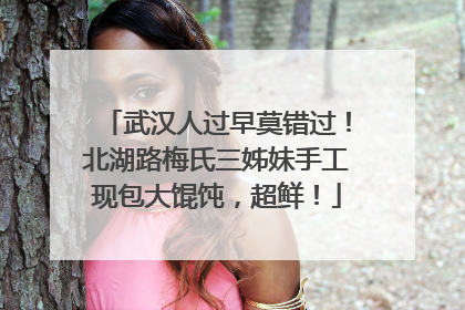 武汉人过早莫错过！北湖路梅氏三姊妹手工现包大馄饨，超鲜！