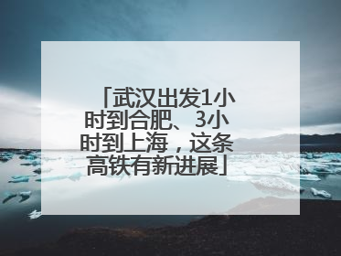 武汉出发1小时到合肥、3小时到上海，这条高铁有新进展