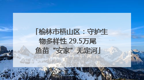 榆林市横山区：守护生物多样性 29.5万尾鱼苗“安家”无定河