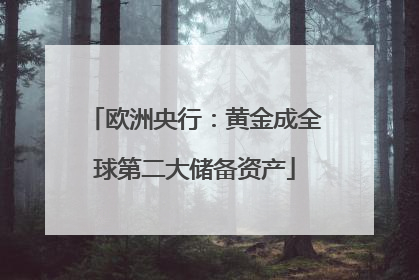 欧洲央行：黄金成全球第二大储备资产