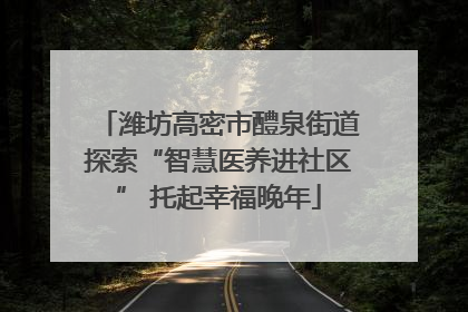 潍坊高密市醴泉街道探索“智慧医养进社区” 托起幸福晚年