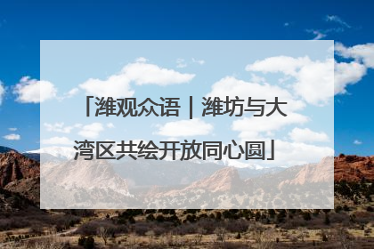 潍观众语｜潍坊与大湾区共绘开放同心圆