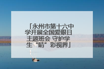 永州市第十六中学开展全国爱眼日主题班会 守护学生“睛”彩视界