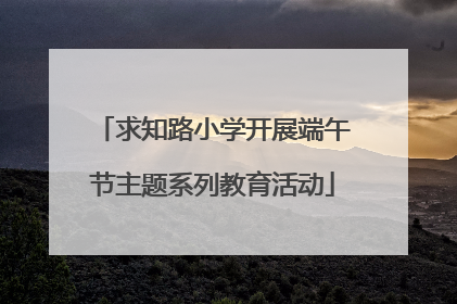 求知路小学开展端午节主题系列教育活动