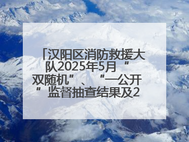 汉阳区消防救援大队2025年5月“双随机”、“一公开”监督抽查结果及2025年6月监督抽查任务公示