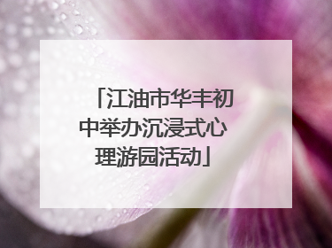 江油市华丰初中举办沉浸式心理游园活动
