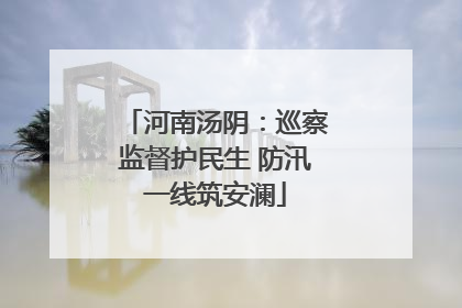 河南汤阴：巡察监督护民生 防汛一线筑安澜