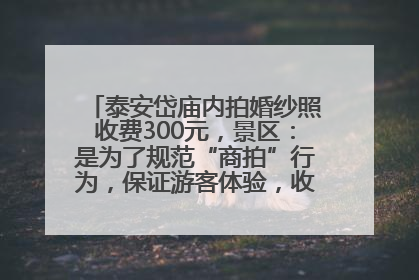 泰安岱庙内拍婚纱照收费300元，景区：是为了规范“商拍”行为，保证游客体验，收取费用全部上交国库