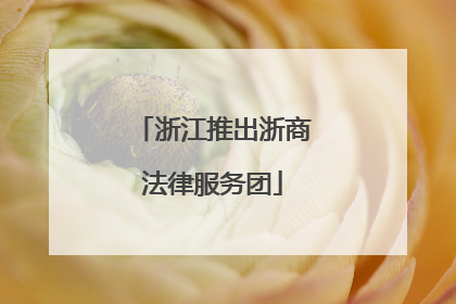 浙江推出浙商法律服务团