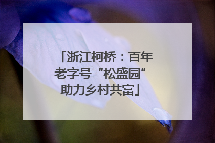 浙江柯桥：百年老字号“松盛园”助力乡村共富
