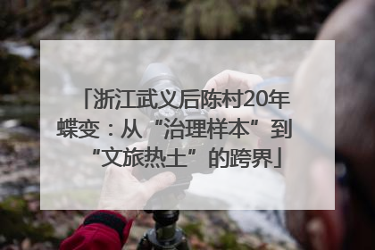 浙江武义后陈村20年蝶变：从“治理样本”到“文旅热土”的跨界