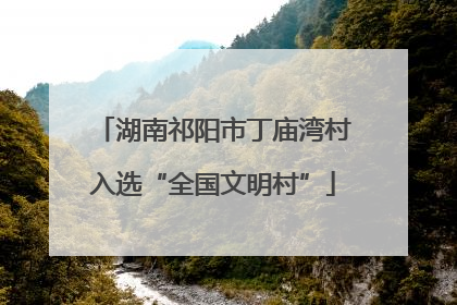 湖南祁阳市丁庙湾村入选“全国文明村”
