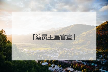 演员王星官宣