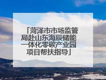 菏泽市市场监管局赴山东海辰储能一体化零碳产业园项目帮扶指导