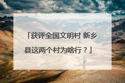 获评全国文明村 新乡县这两个村为啥行？