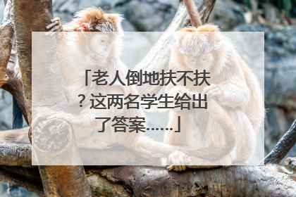 老人倒地扶不扶？这两名学生给出了答案……