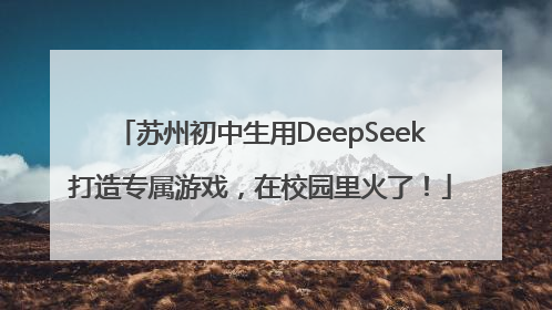 苏州初中生用DeepSeek打造专属游戏，在校园里火了！