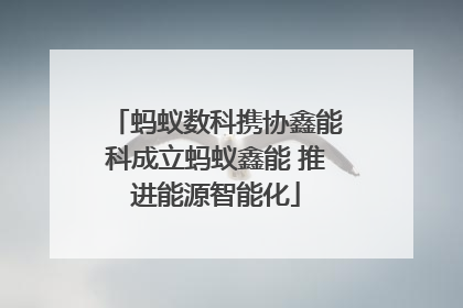 蚂蚁数科携协鑫能科成立蚂蚁鑫能 推进能源智能化