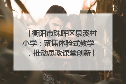 衡阳市珠晖区泉溪村小学：聚焦体验式教学，推动思政课堂创新
