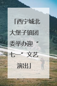 西宁城北大堡子镇团委举办迎“七一”文艺演出