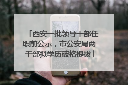 西安一批领导干部任职前公示，市公安局两干部拟学历破格提拔