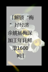 解锁“梅”好经济 余姚杨梅深加工年耗鲜果1600吨