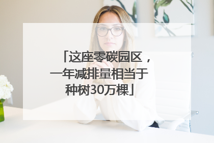 这座零碳园区，一年减排量相当于种树30万棵