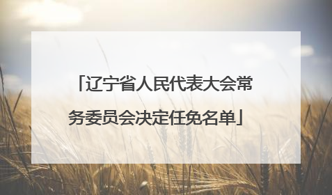 辽宁省人民代表大会常务委员会决定任免名单