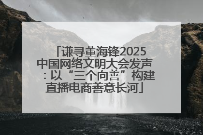 谦寻董海锋2025中国网络文明大会发声：以“三个向善”构建直播电商善意长河