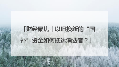 财经聚焦｜以旧换新的“国补”资金如何抵达消费者？