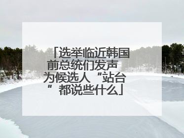 选举临近韩国前总统们发声 为候选人“站台”都说些什么