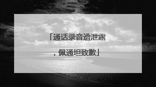 通话录音遭泄露，佩通坦致歉