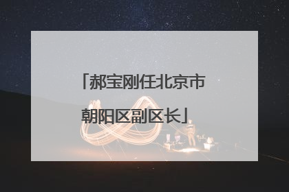 郝宝刚任北京市朝阳区副区长