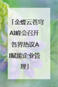 金蝶云苍穹AI峰会召开 各界热议AI赋能企业管理