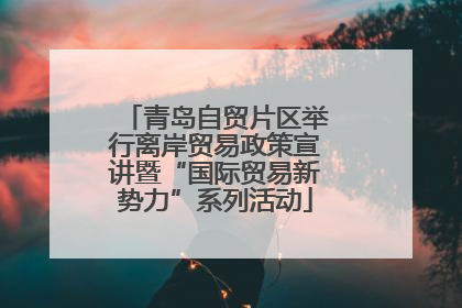 青岛自贸片区举行离岸贸易政策宣讲暨“国际贸易新势力”系列活动