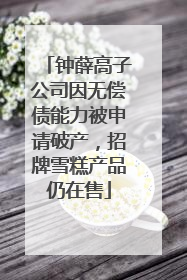 钟薛高子公司因无偿债能力被申请破产，招牌雪糕产品仍在售