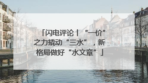 闪电评论丨“一价”之力撬动“三水”，新格局做好“水文章”