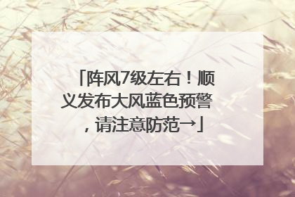 阵风7级左右！顺义发布大风蓝色预警，请注意防范→