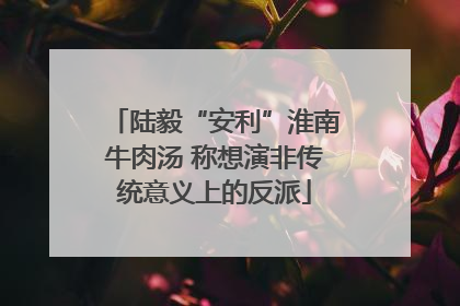 陆毅“安利”淮南牛肉汤 称想演非传统意义上的反派