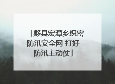 黟县宏潭乡织密防汛安全网 打好防汛主动仗