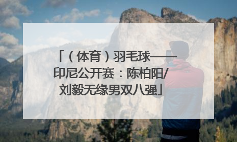 （体育）羽毛球——印尼公开赛：陈柏阳/刘毅无缘男双八强