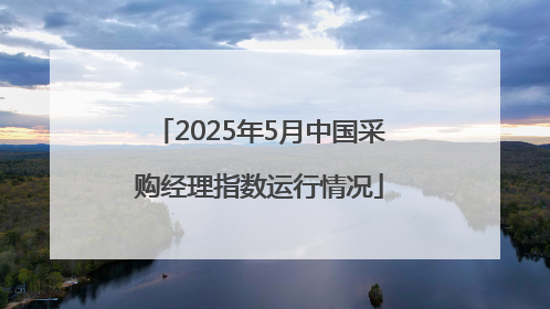 2025年5月中国采购经理指数运行情况