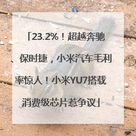 23.2%！超越奔驰、保时捷，小米汽车毛利率惊人！小米YU7搭载消费级芯片惹争议