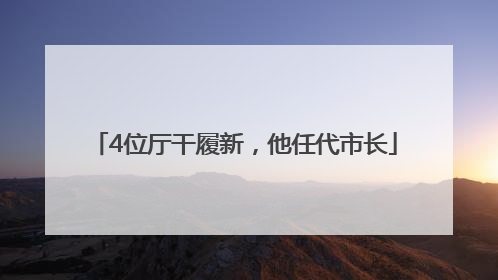 4位厅干履新，他任代市长