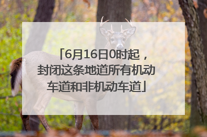 6月16日0时起，封闭这条地道所有机动车道和非机动车道