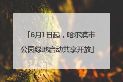 6月1日起，哈尔滨市公园绿地启动共享开放